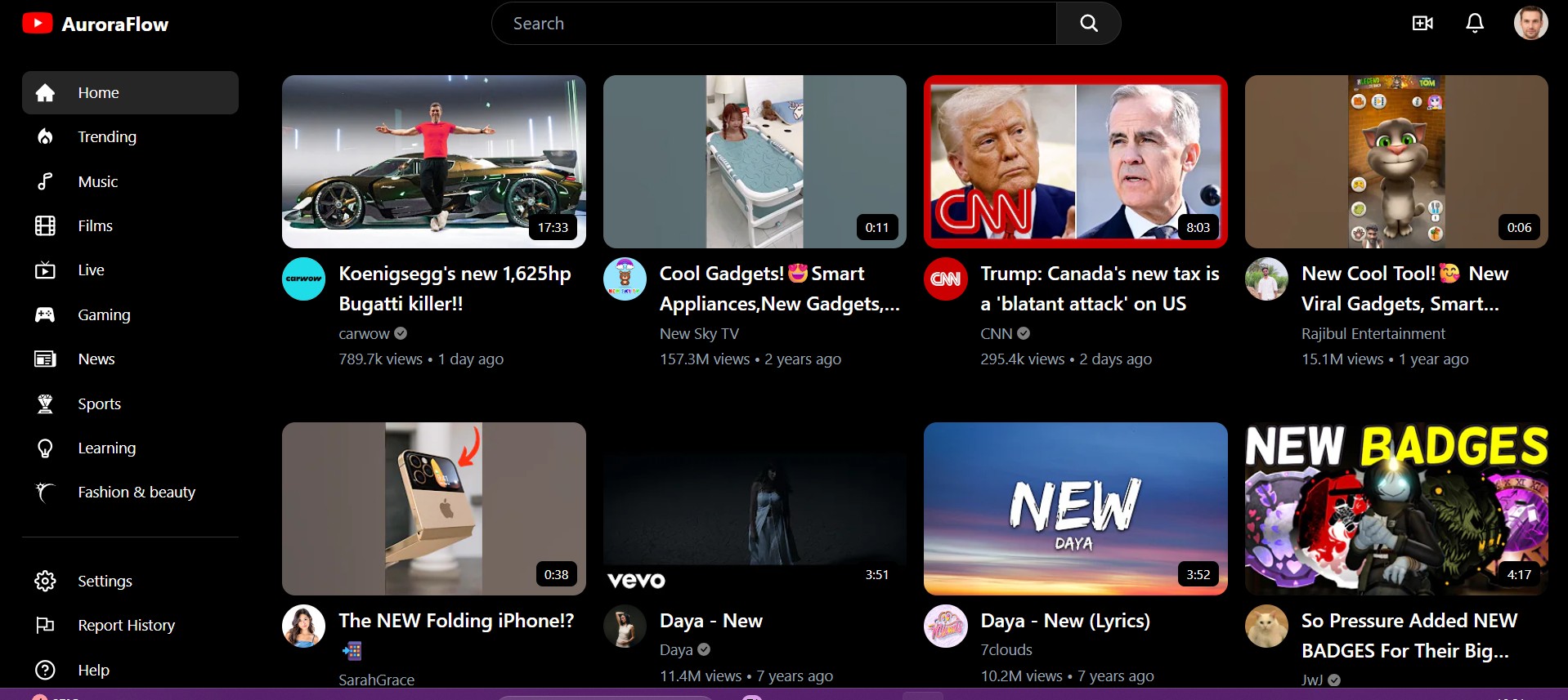 AuroraFlow – YouTube-Inspired Video Streaming App project preview